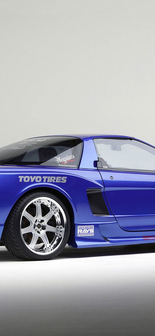 acura, nsx, blue, side view, sports, style