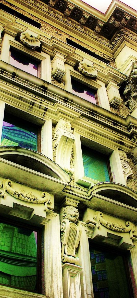 home, city, facade, view from below