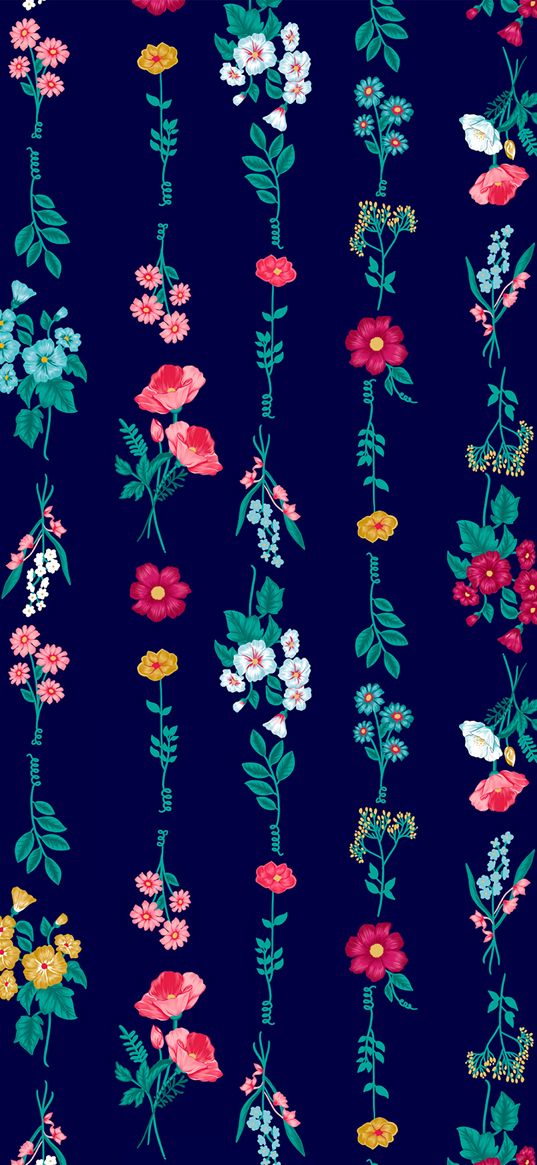 flowers, pattern, bouquets, colorful