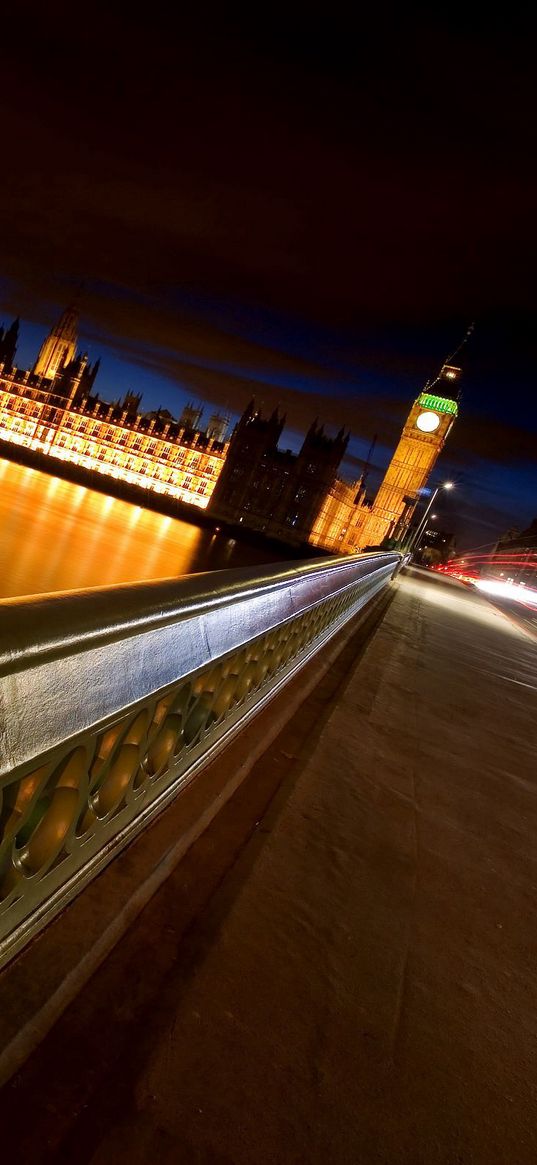 london, night, bridge, river, big ben