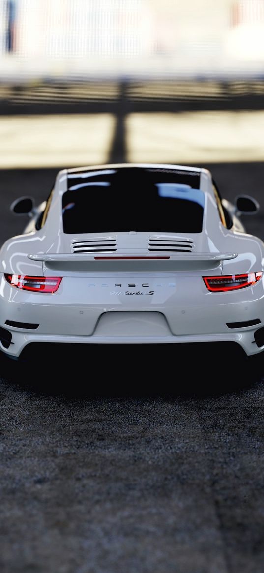 porsche 911 turbo s, porsche 911, porsche, sports car, rear view