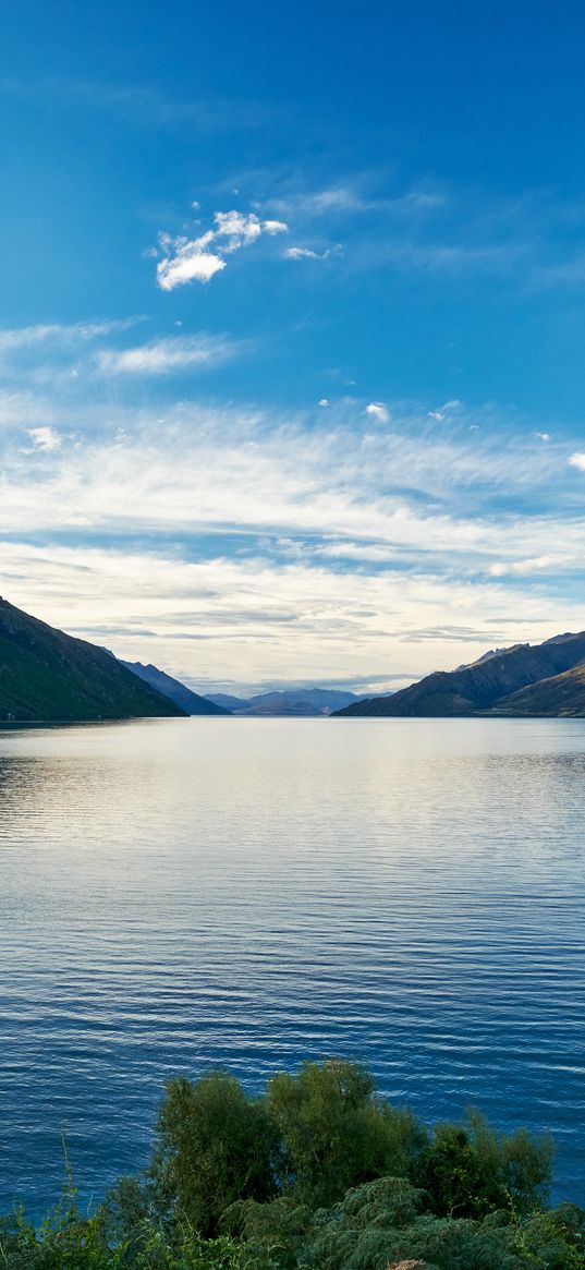 lake, water, mountains sky, landscape, new zealand