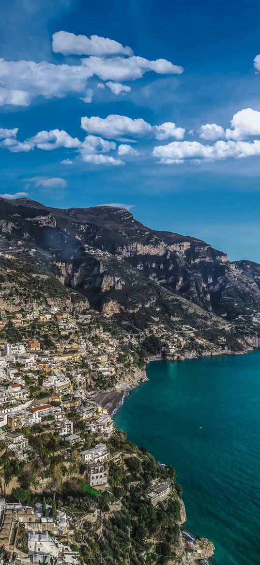 commune, coast, city, bay, buildings, architecture, positano, italy