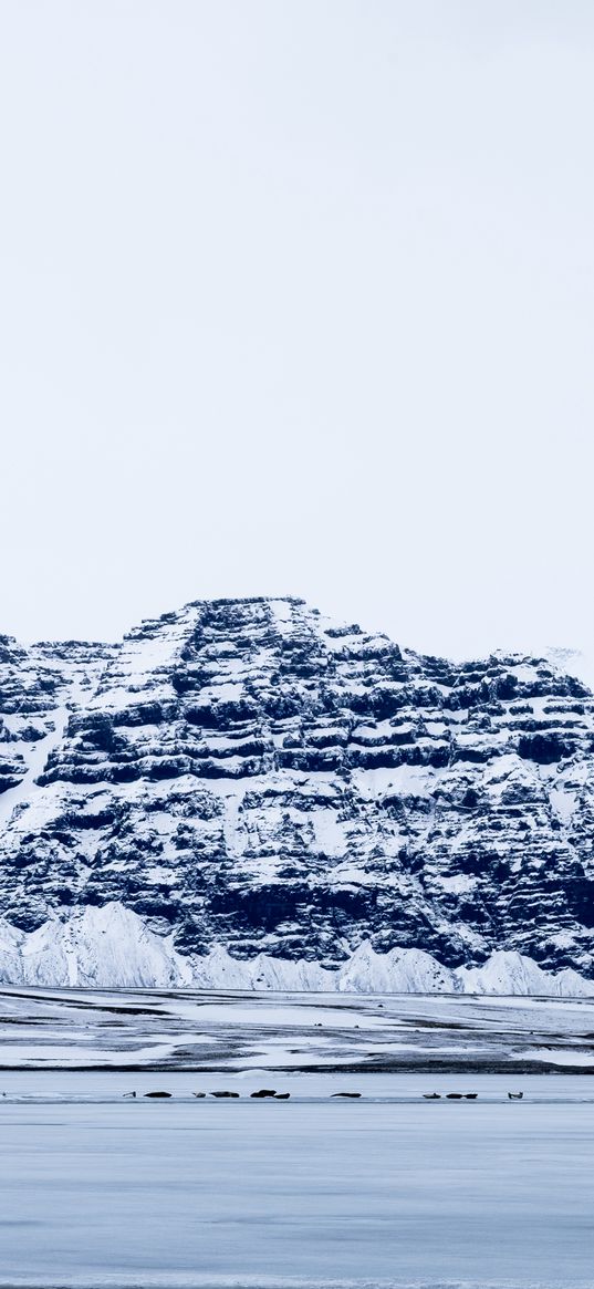 glacier, snow, fog, iceland