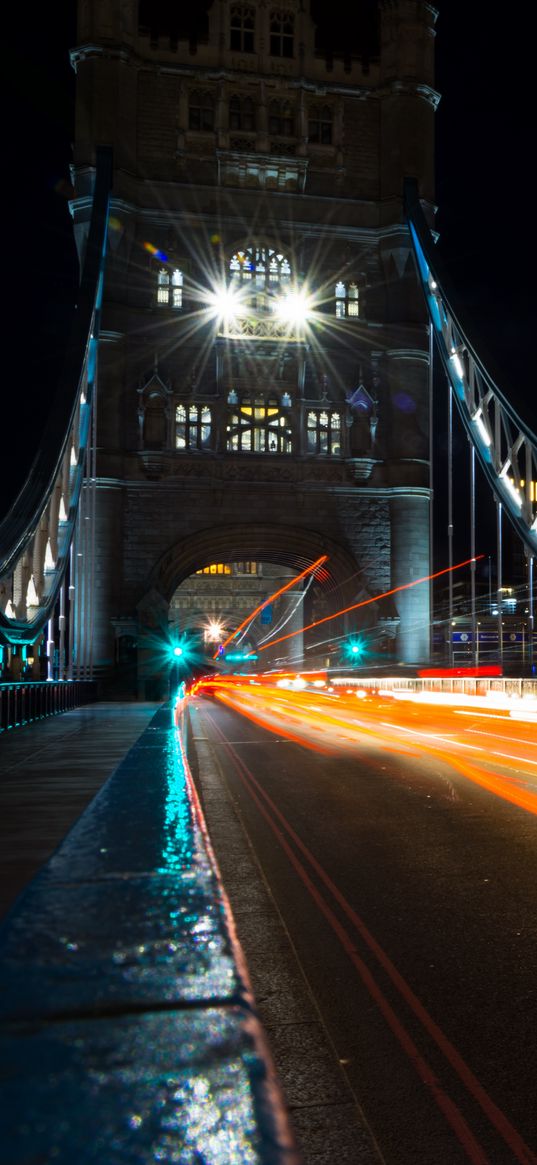 night city, bridge, long exposure, city lights, london