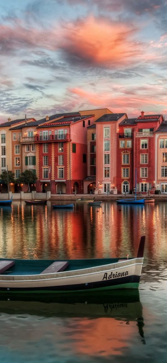 florida, boat, orlando, buildings, evening, hdr