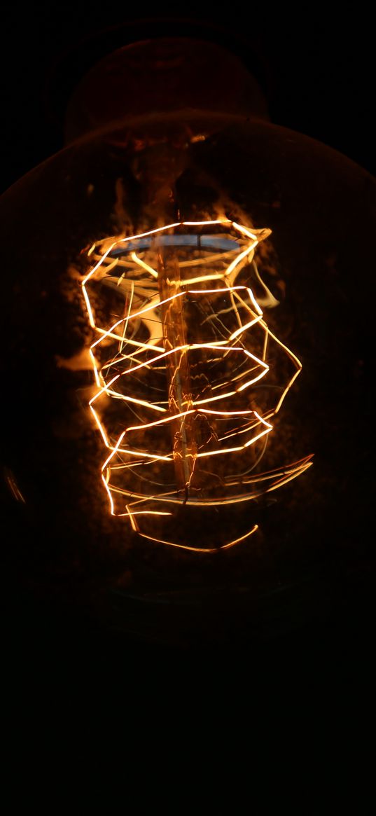 light bulb, electricity, spiral, dark