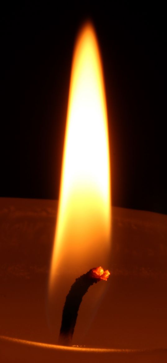 flame, candle, wick, fire, macro