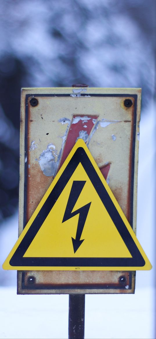 sign, voltage, warning