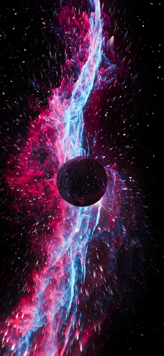 ball, flight, cosmic explosion, bright