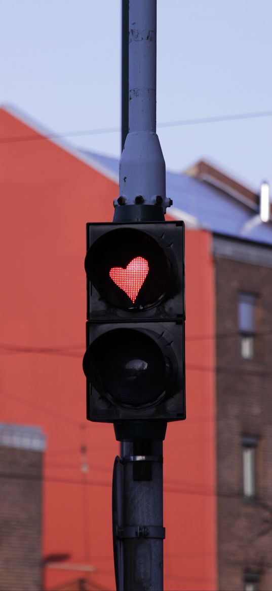 traffic light, heart, red, stop