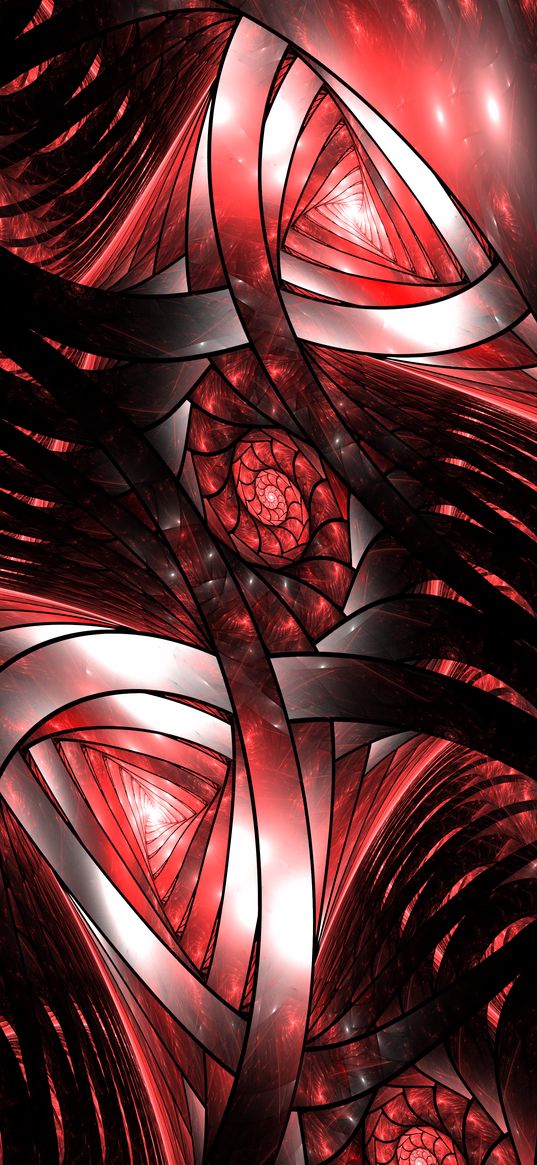 fractal, symmetry, red, intersection, twisted, abstraction