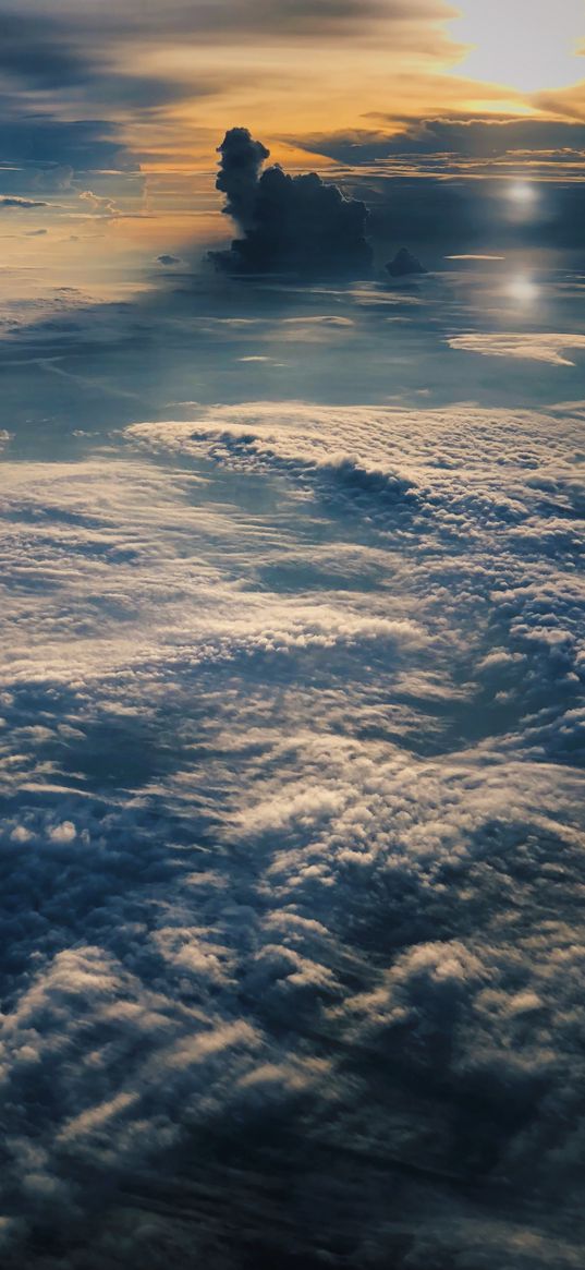 clouds, above clouds, high, flight, landscape