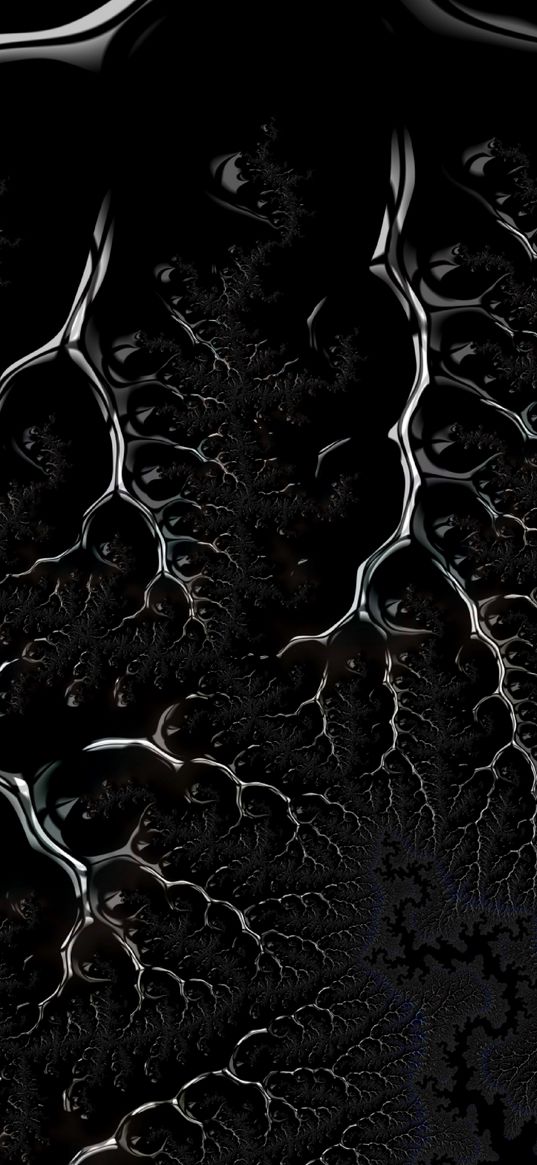 fractal, black, branched, dark, creeping