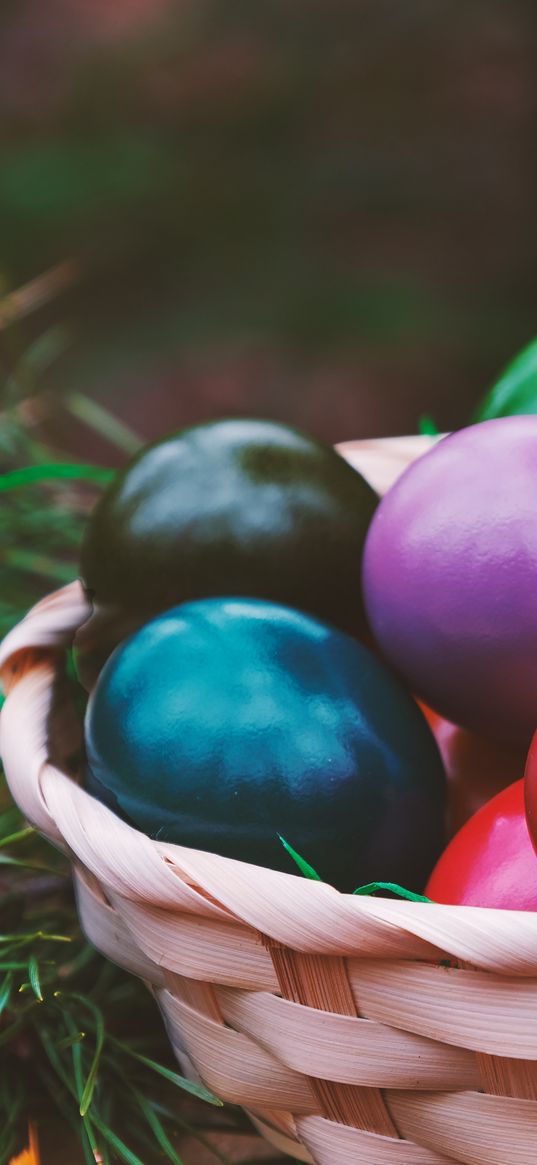 easter, eggs, colorful, basket