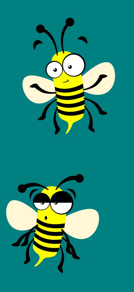 bees, funny, emotions, striped, insect, fly, art