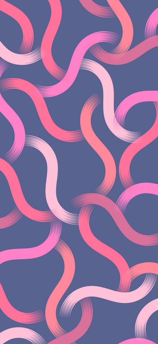 lines, winding, intertwining, brushstrokes, pink, shades