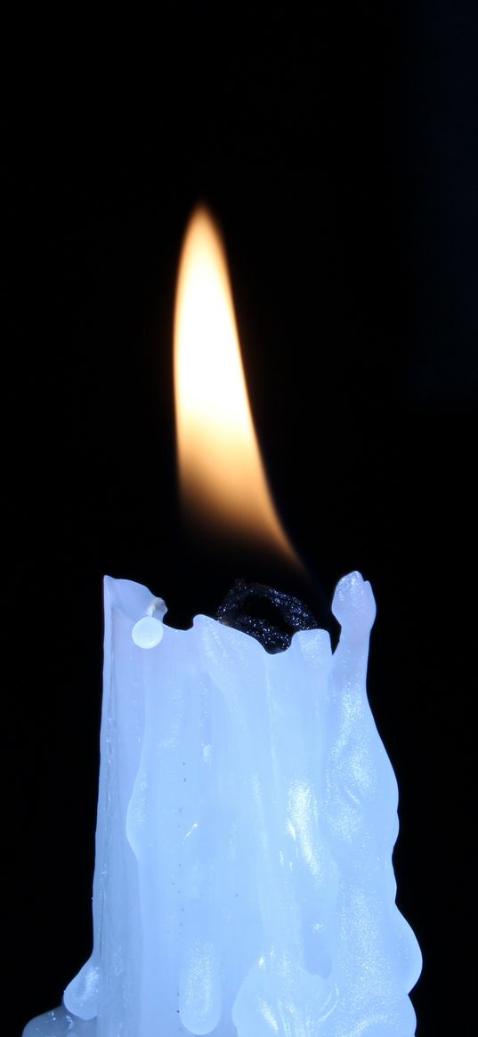 candle, fire, burn, white, wax