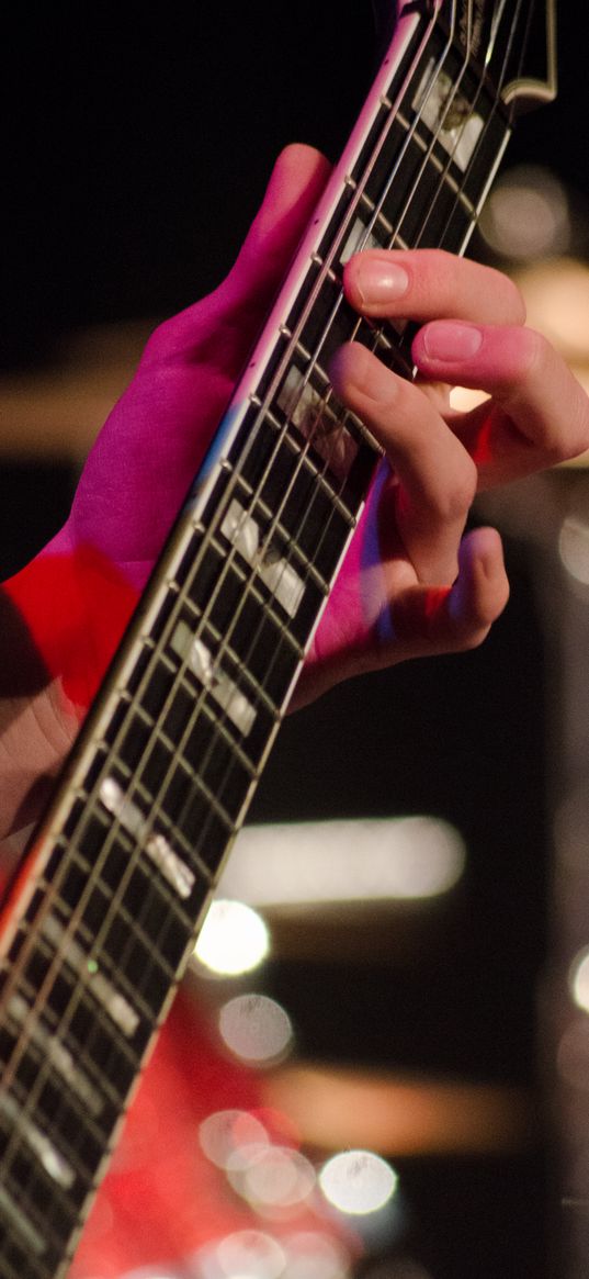 guitar, strings, fingers, musical instrument