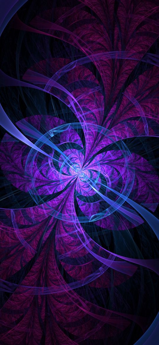 fractal, lines, circles, scattering, purple, dark