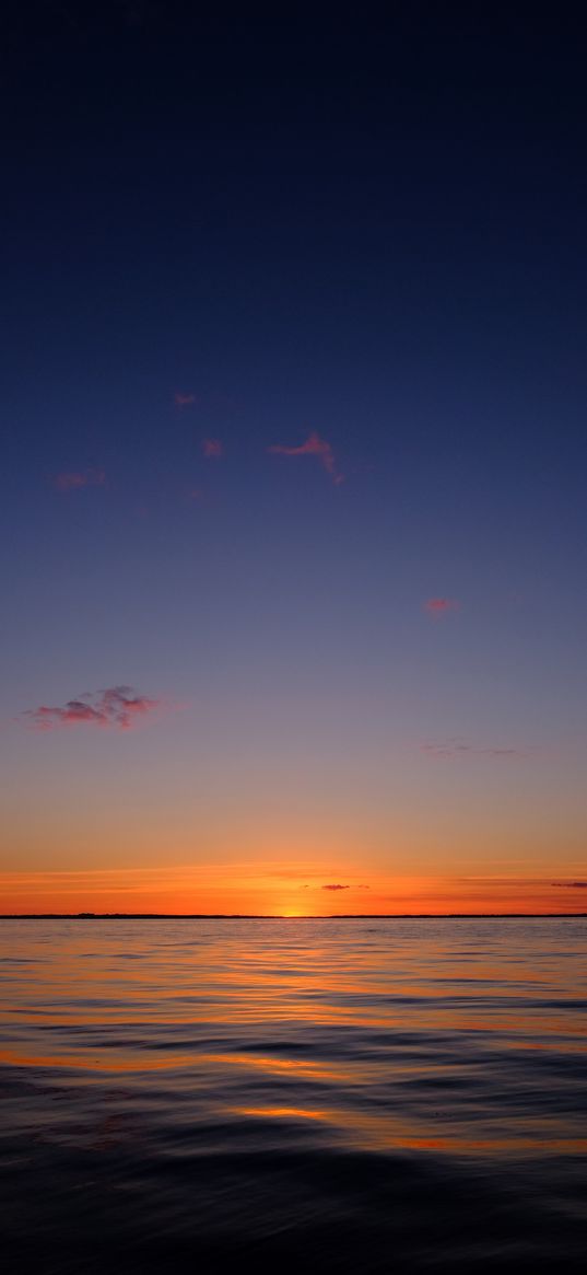 sea, sunset, horizon, evening, twilight, landscape