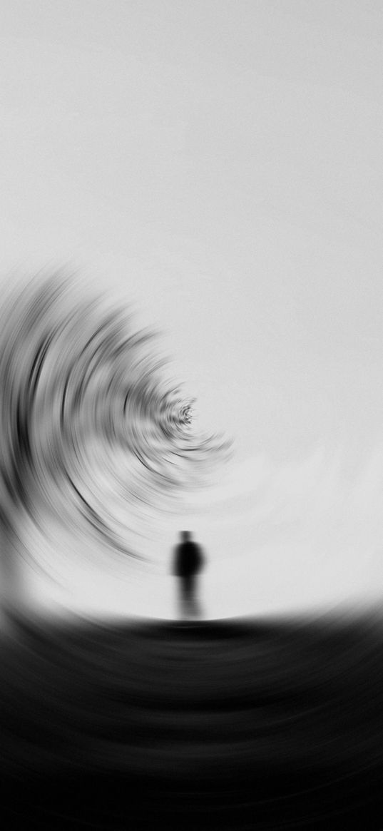 silhouette, bw, tree, blur, effect