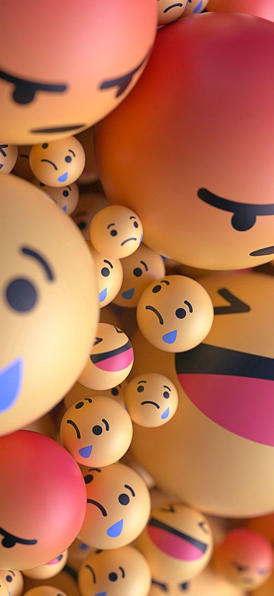 smiles, emoticons, balls, 3d, emotions