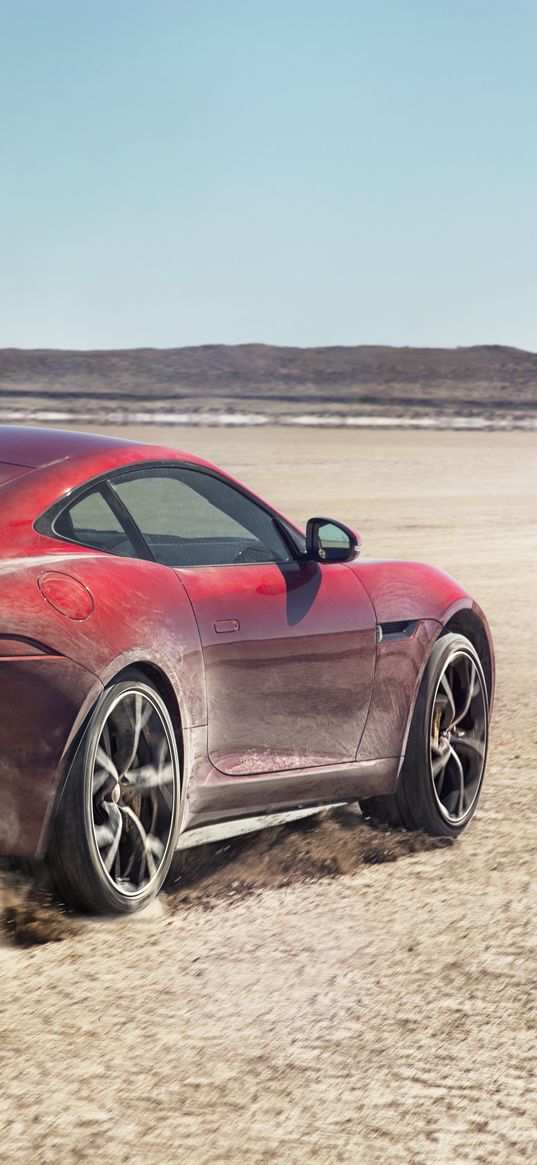 jaguar f-type r boosts bloodhound ssc record bid, jaguar, sportscar, red, speed, desert, sand