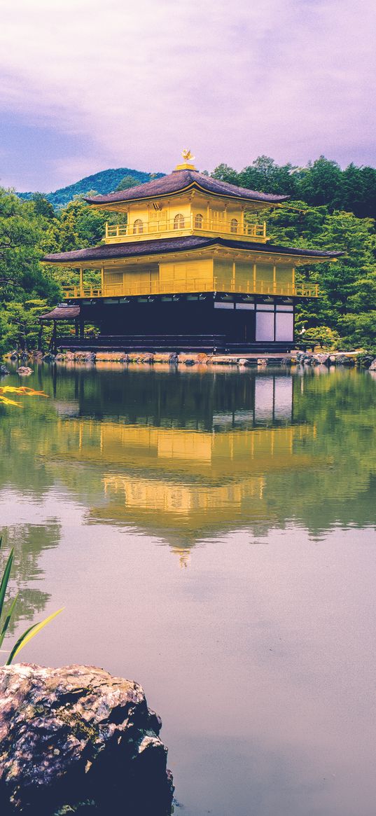 pagoda, lake, architecture, building, temple, oriental