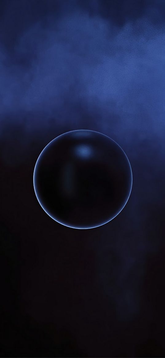 ball, sphere, smoke, cloud, dark