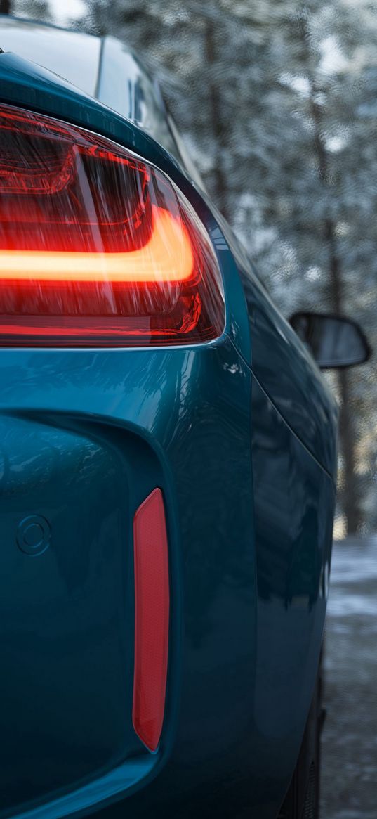 bmw m2, bmw, car, brake light, red, light