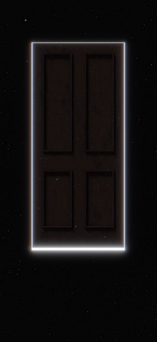 door, space, portal, dark, glow