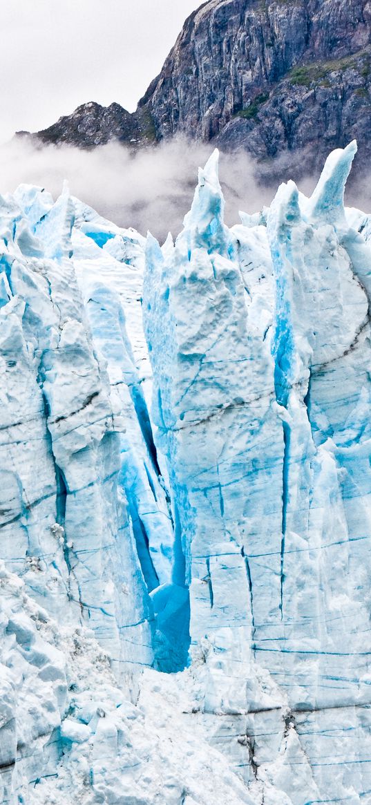 glacier, ice, frozen, mountains, landscape