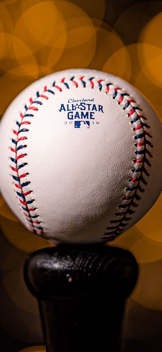 ball, baseball, close-up, blur, bokeh