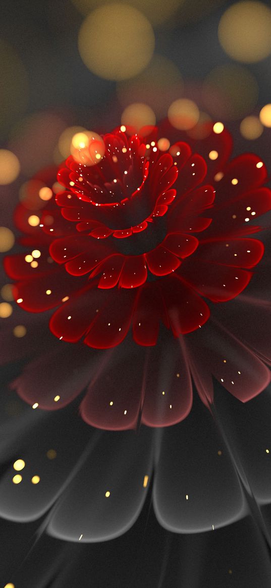 fractal, flower, glare, sparkles, abstraction