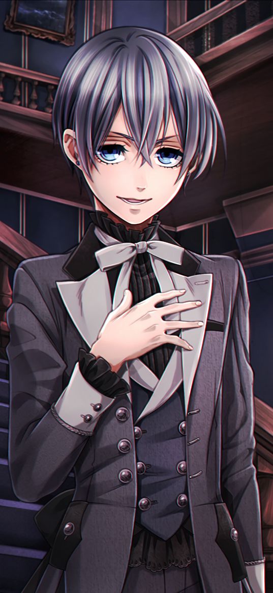 boy, anime, art, tuxedo, costume