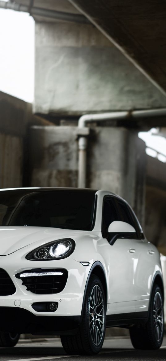 porsche cayenne, porsche, car, white, front view