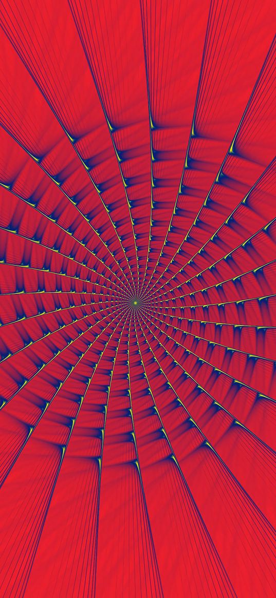 fractal, spiral, lines, optical illusion, red