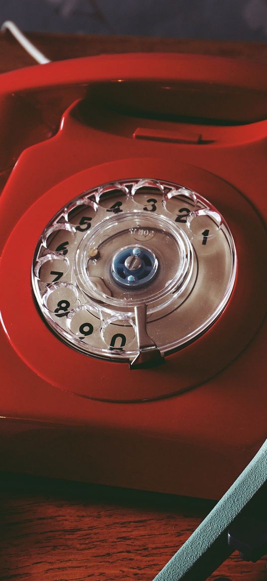 phone, retro, vintage, red