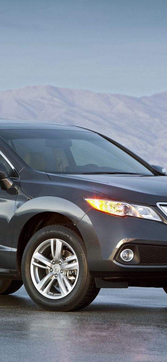 acura, rdx, 2012, black, side view, jeep, cars, nature, mountains