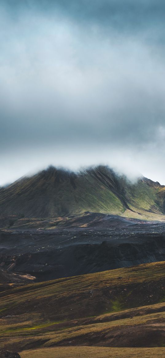 mountains, clouds, landscape, nature, iceland