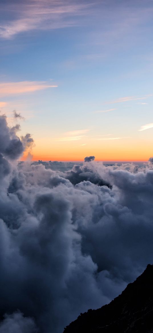 clouds, sky, height, horizon, overview