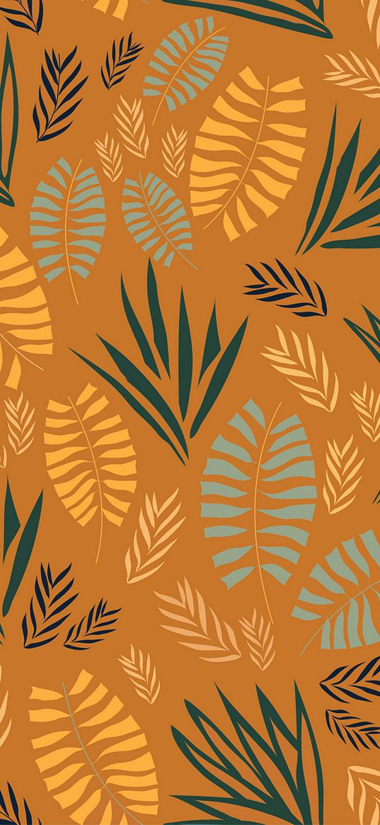 pattern, grass, branches, leaves, fern