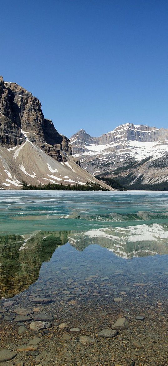 lake, water, transparent, bottom, mountains, cleanliness, freshness