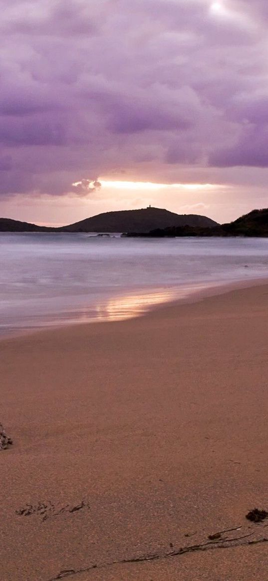 coast, beach, evening, sea