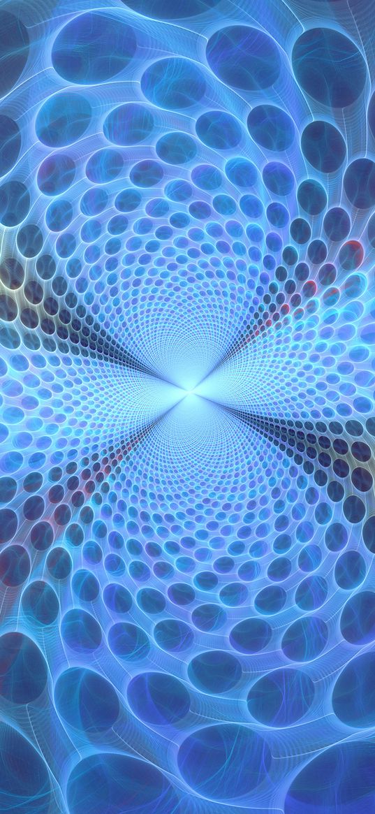 fractal, circles, optical illusion, perspective, glow