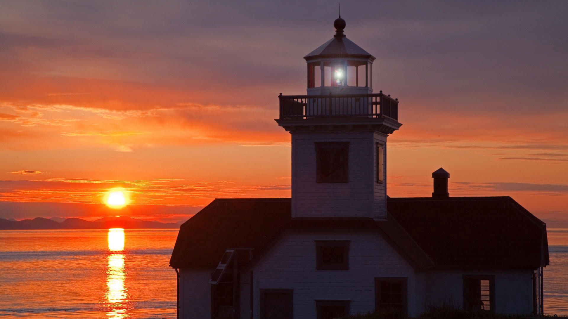 beacon, light, decline, sun, sea, index