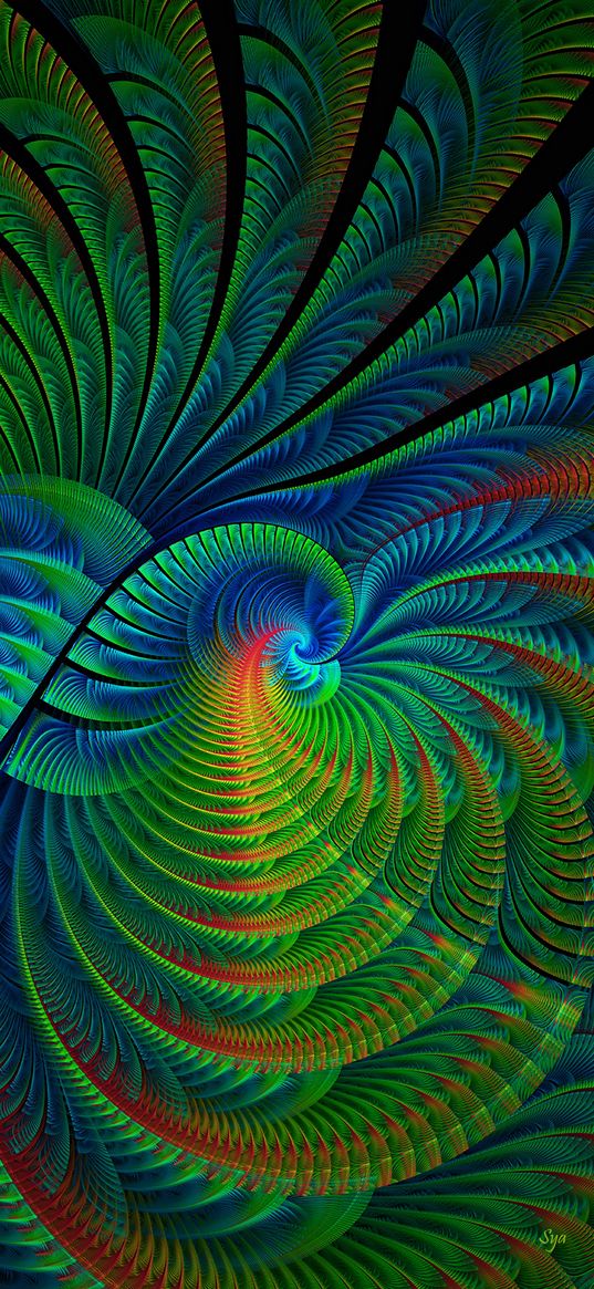 fractal, swirling, curvy, colorful, abstraction