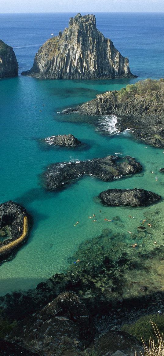 coast, descent, stones, rocks, water, brazil