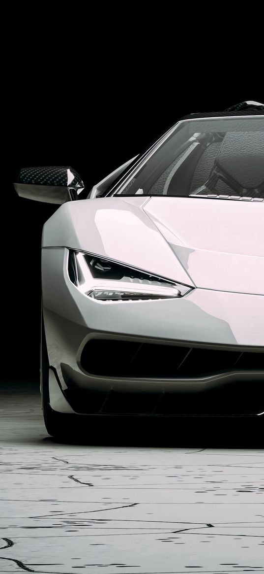 lamborghini centenario, lamborghini, car, sportscar, white, front view